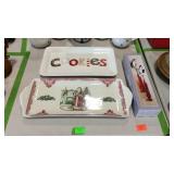 Christmas decor - cookie trays, hot cocoa mugs,