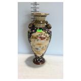 Asian decor double handled floral vase