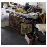 Blue Light Special Lot, brass Ducks, bowl, childs