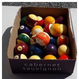 Box of pool balls not a complete set