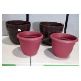 Four Poly Flower Pots