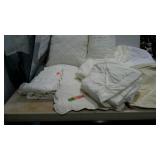 Linens - tablecloth, throw pillows, king bed skirt