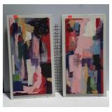 Pair of paintings,  PLAYTIME by Laura R Davis