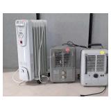 Three electric heaters working