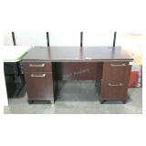 Office Desk, 2 hanging file drawers to right,