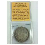 Old Mexican silver dollar