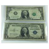 1935D silver certificate and a 1963B Barr note