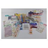 Group of crafting supplies, mini glue gun with