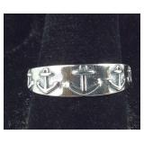 Sterling silver size 9 anchor ring