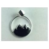 Sterling silver mountain silhouette pendant