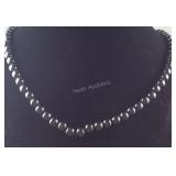 Hematite beaded necklace magnetic clasp 24in