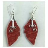 Sponge coral Sterling silver earrings