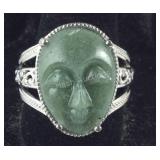 Size 9 constituted Amazonite ring brass