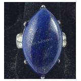 Size 8 lapis lazuli and simulated diamond