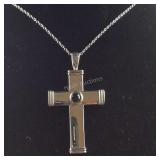 24in natural Thai black spinel 1.7ct cross