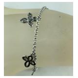 8in platinum bond cross charm bracelet