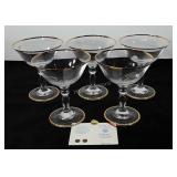Glassware, five Timon glasses, made in Italy