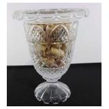 Glass Urn with wine corks 12" high