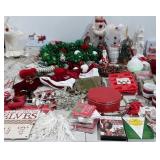 Large holiday decor group, Christmas tree