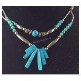 Turquoise And Silvertone necklace