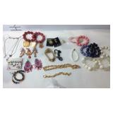 costume jewelry, beaded bracelets, earrings, pins