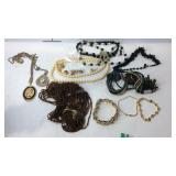 costume jewelry, beaded necklaces, earrings,