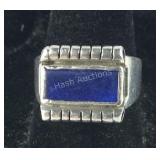 Sterling Silver Blue Topaz Ring, 7.6 grams,  size