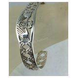 Sterling Silver Claddagh Cuff Bracelet, 14.8