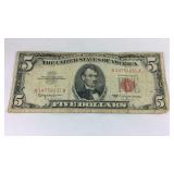 1963 $5 red seal note