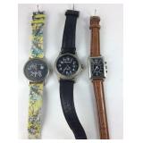 Three wrist watches none are running