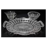 Glassware, includes clear glass creamer, pressed