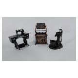 Metal miniatures, 3 pieces, approximately 3" high