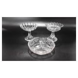 Glassware, includes Heisey "Cherokee rose" 6.5"