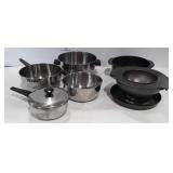 Kitchenwares, sauce pans, stock pot, dome cake