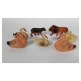 Celluloid animal figurines,  some are signed as