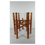 Wooden table base, missing tray, 19", Seller code