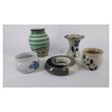 Erphila Art Pottery Germany vase, 6.5" high, four