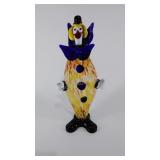 Art glass hand-blown clown figure, 17" tall
