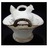 Glassware, chicken on nest