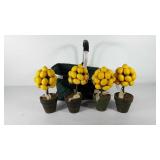 Collapsible basket with four everlasting lemon
