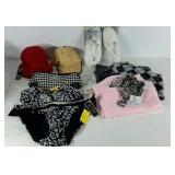 Ladies accessories, hats, scarves,  handbag,