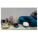 Miscellaneous group, body pillow, glasswear,