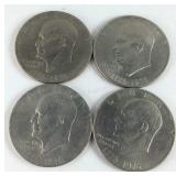 Four Eisenhower bicentennial Dollars