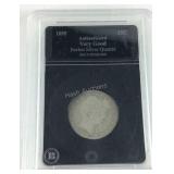 1895 Barber silver quarter, authenticated very