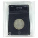 1892 Barber silver quarter, authenticated very