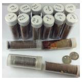 Large coin and penny lot, 12 tubes of Lincoln