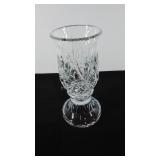 Crystal candlestick and shade, 2 pieces, 10" tall