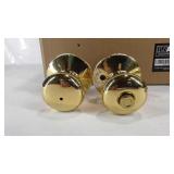 Six sets of used brass doorknobs, have paint