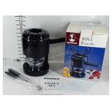 Roshco 10 piece fondue set with fondue forks,