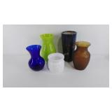 Group of 5 vases, 5"-10" in height, tallest vase